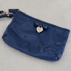 Blue Patent Leather Wristlet